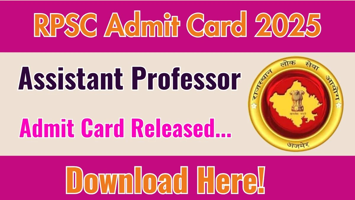 RPSC Assistant Professor Admit Card 2025